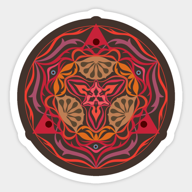 Shamanic psychedelic mandala Sticker by inamandalart